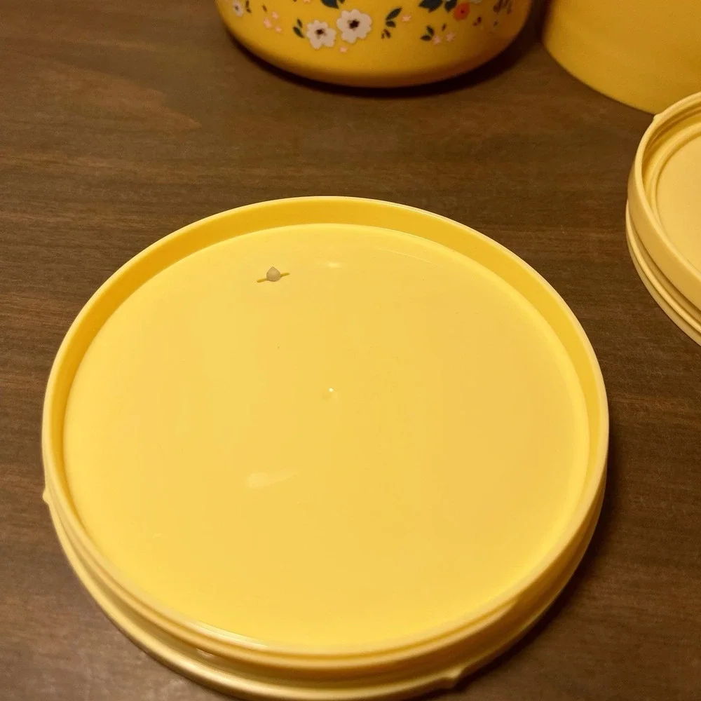 Mytagalongs  Tall‎ Floral Bento Box Snack Container 3 Compartments Yellow